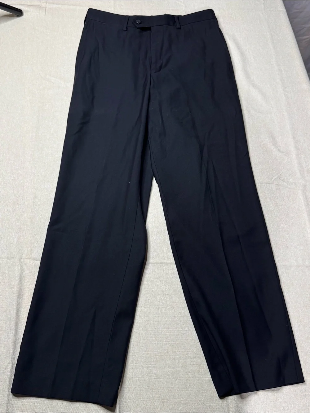 Stafford Super Pant Black Dress Pants Flat Front 30x30 Classic Fit